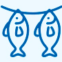 Rich processing fish products series icon