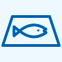 Strict management of fish processing icon